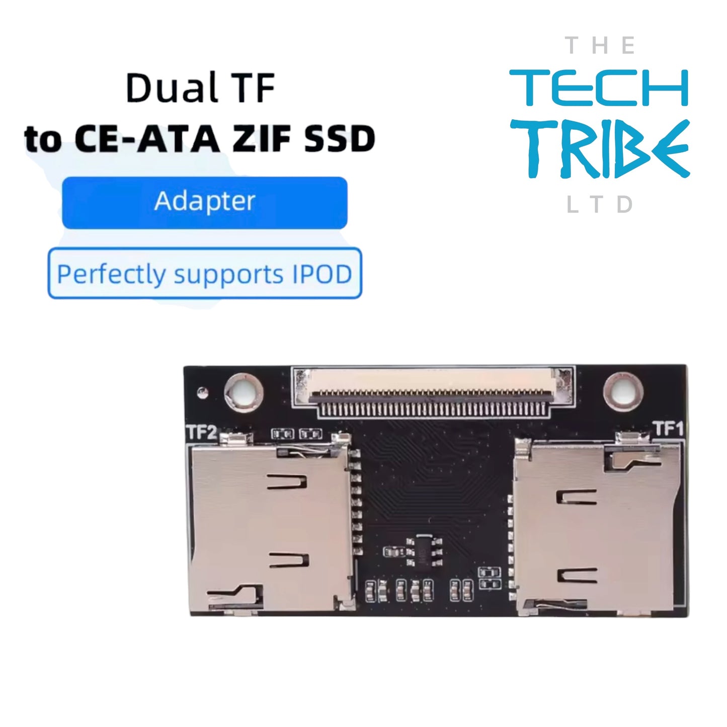 Dual Micro SD Card Converter TF To CE ZIF Adapter PC DVR NVR NAS IFlash Micro SD Upgrade iPod 3rd 4th 5th 6th 7th Gen Classic Video Logic Board