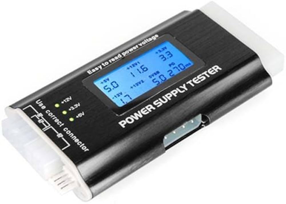 Digital PC Computer PSU Power Supply Tester 20/24 Pin LCD Display ATX BTX ITX SATA HDD Power Source Measuring Diagnostic Tool