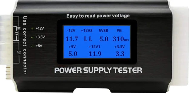 Digital PC Computer PSU Power Supply Tester 20/24 Pin LCD Display ATX BTX ITX SATA HDD Power Source Measuring Diagnostic Tool