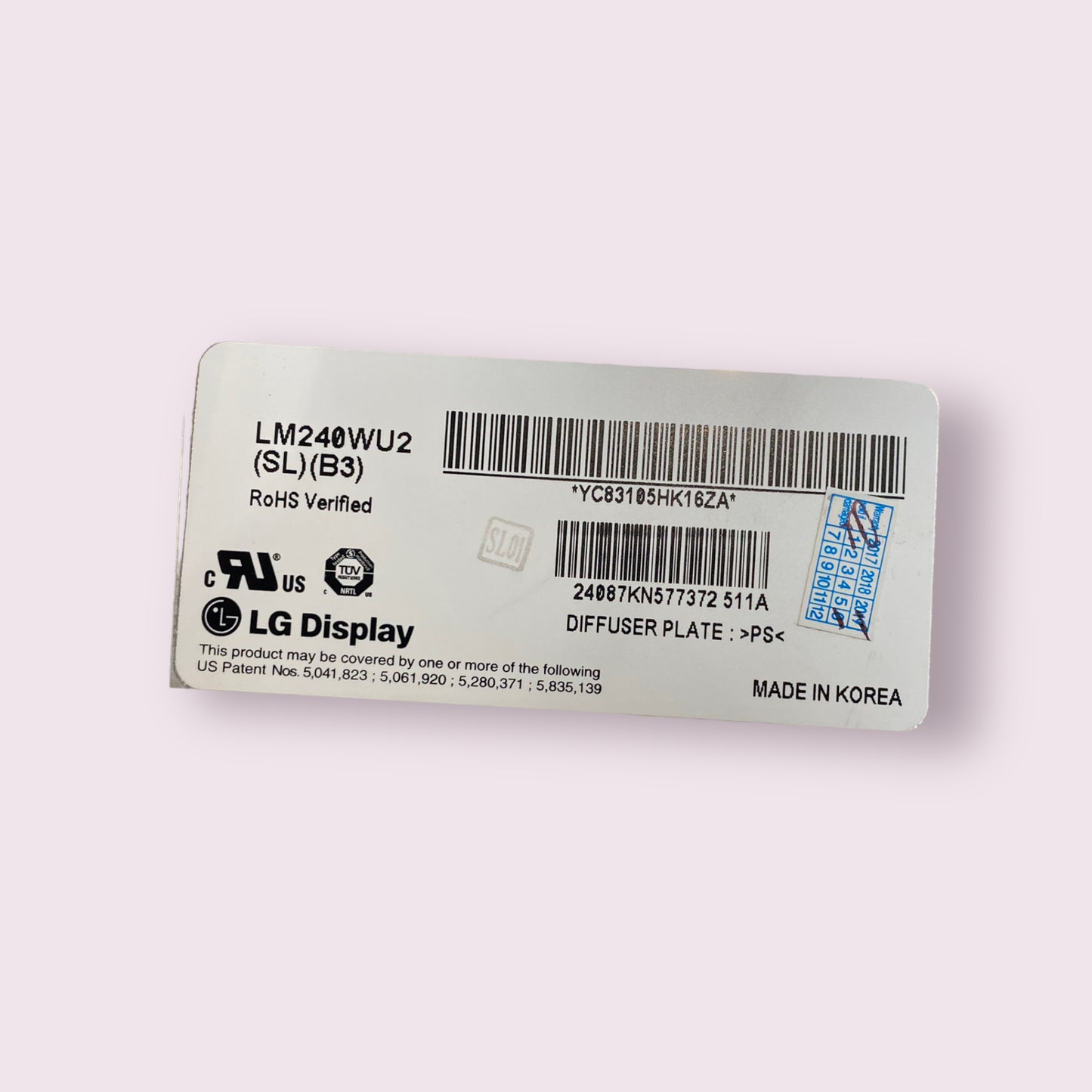 Apple iMac 24” A1225 2007 2008 LCD SCREEN LG DISPLAY LM240WU2(SL)(B2) - Genuine Pull Part