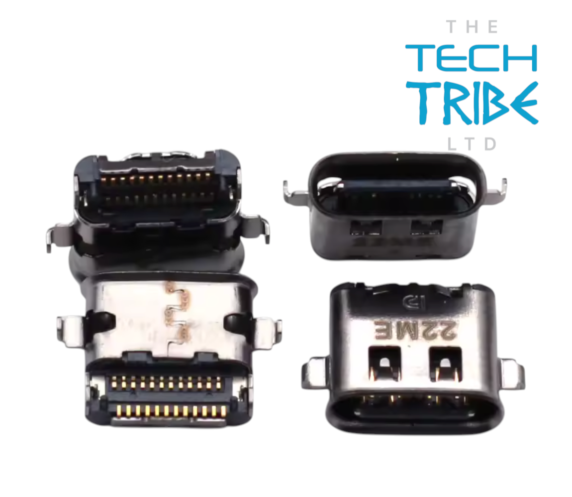 The Tech Tribe LTD replacement USB-C charging port connector for Lenovo ThinkPad laptops, showing four units.