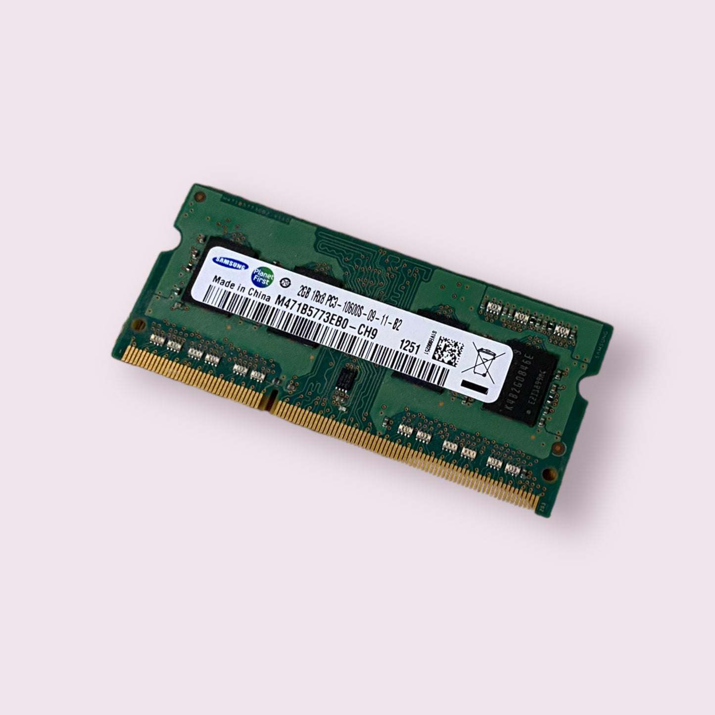 2GB DDR3 Laptop RAM PC3 10600S Mixed generic brands samsung crucial others - Used Part