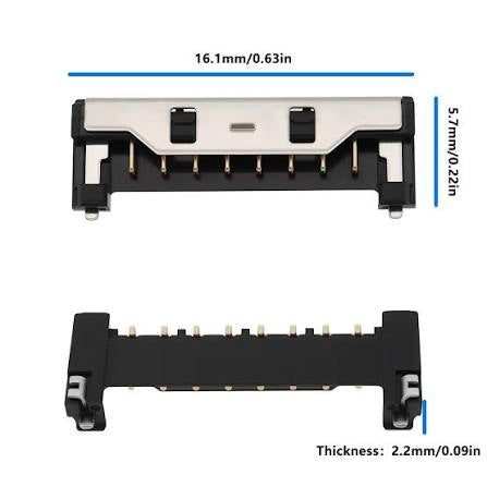 ASUS ROG Ally / Ally X / Xbox Ally / Xbox Ally X / Laptop Battery FPC Connector 8 PIN Socket Port Replacement