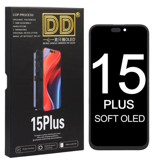 DD For Apple iPhone 15 Plus + Replacement Soft OLED Display Touch Screen assembly Digitizer