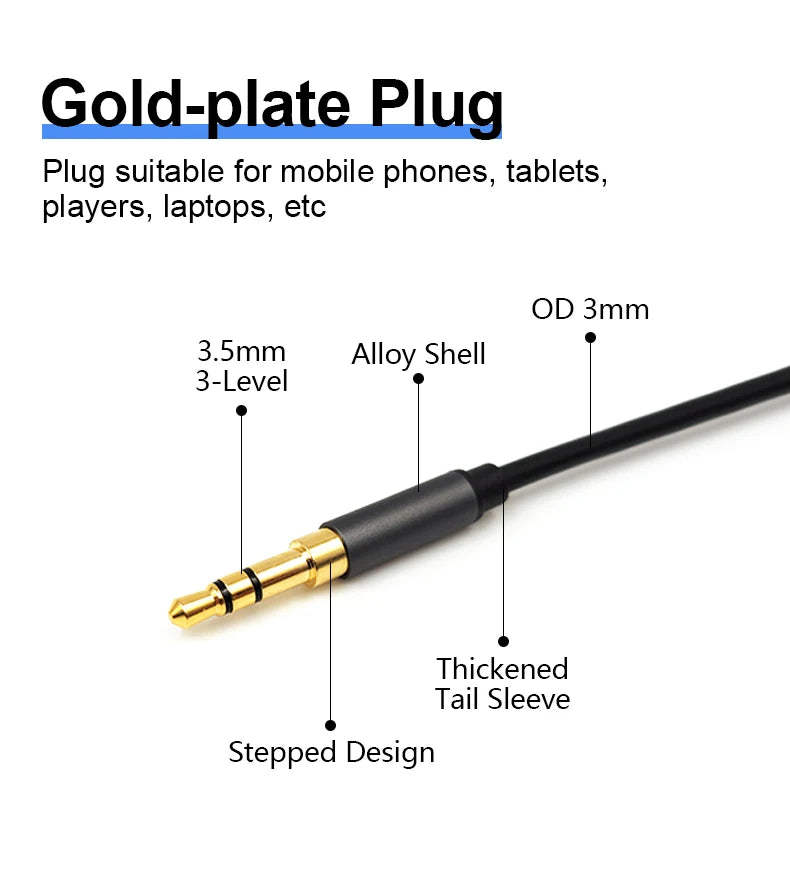For Sennheiser AKG Beyerdynamic Audio-technica SONY Replaceable Headphone Repair Audio Cable Repair 3 Pole jack