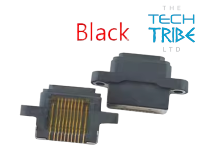 The Tech Tribe LTD black charging port dock connector replacement for Apple iPad 7th, 8th, and 9th generation models.